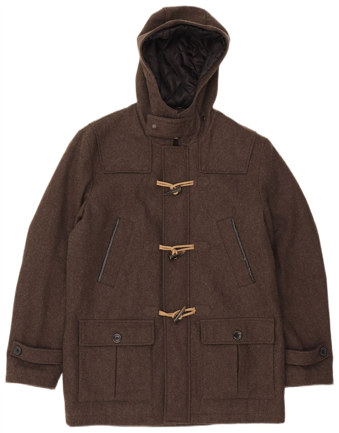 Nautica Herre Hooded Duffel Coat UK 38 Medium Brun Uld