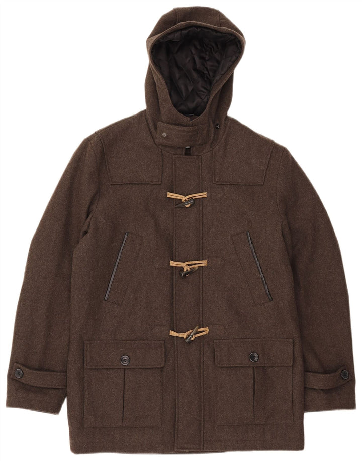 Nautica Herre Hooded Duffel Coat UK 38 Medium Brun Uld