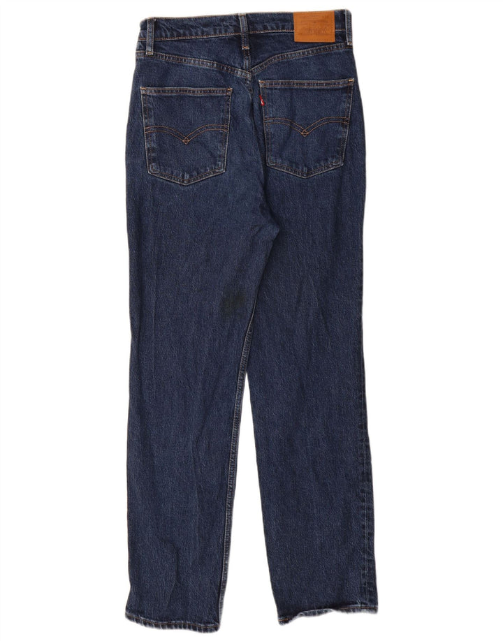 Levi's Dame Højtaljede Slim Straight Jeans W28 L29 Blå Bomuld