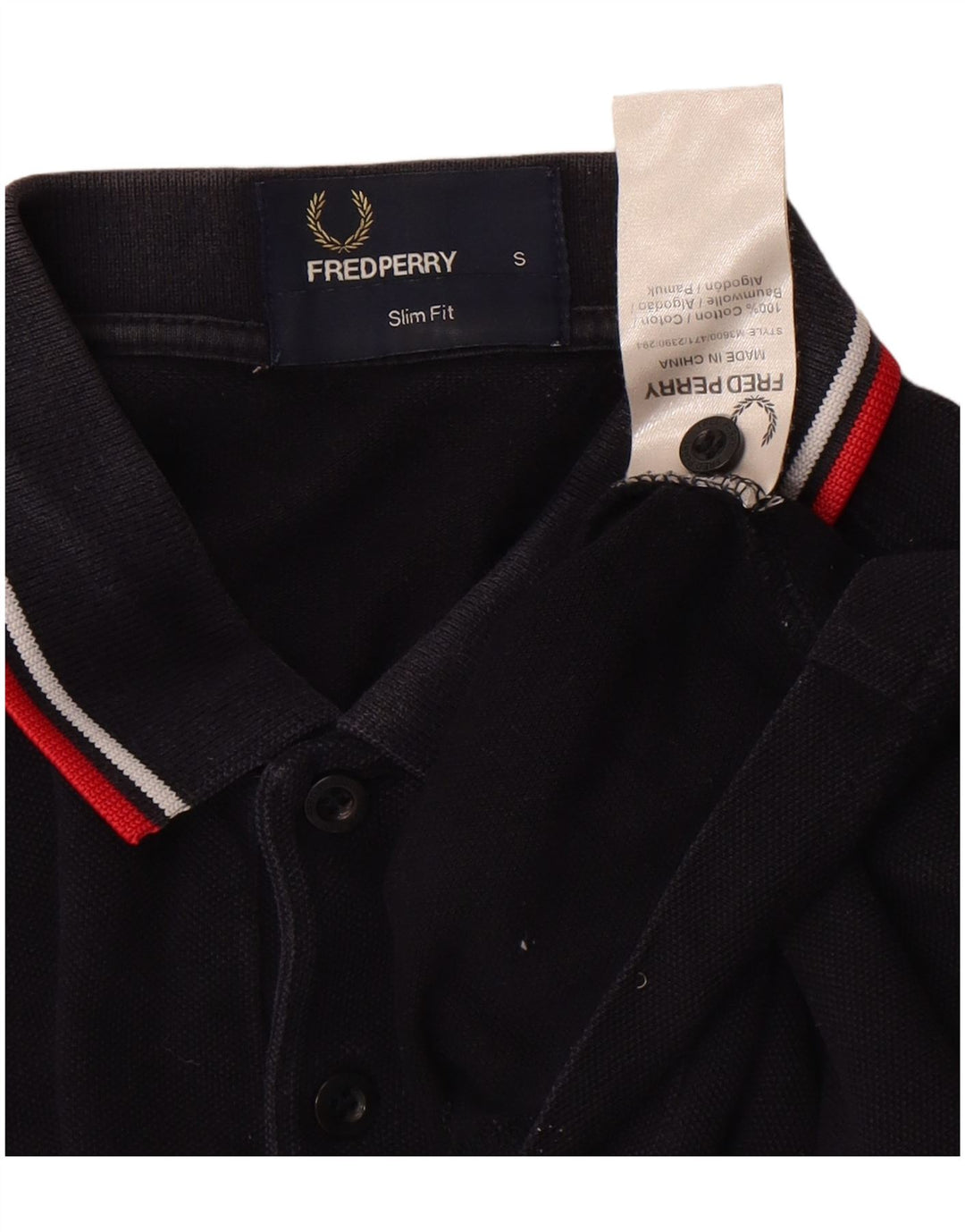 Fred Perry Herre Slim Fit Polo Shirt Lille sort bomuld