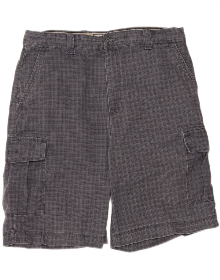 IZOD Mens Cargo Shorts  W36 Large  Grey Check Cotton Vintage Izod and Second-Hand Izod from Messina Hembry 