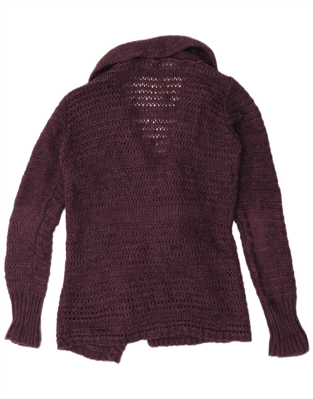 Zara Dame Cardigan Sweater UK 14 Medium Lilla Akryl