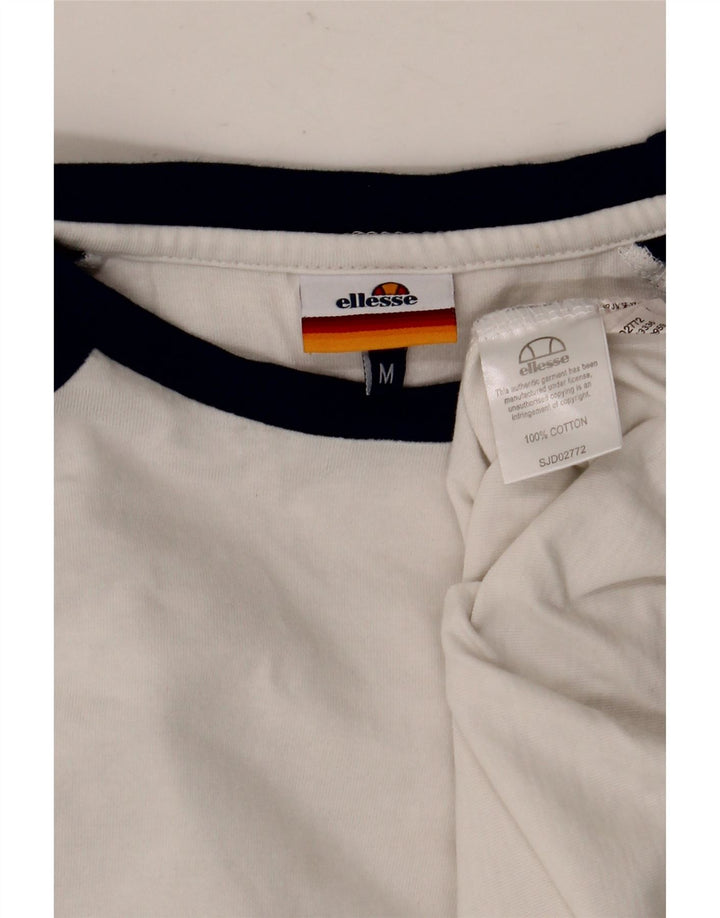 ELLESSE Herre Grafisk Top Langærmet Medium Hvid Colourblock Bomuld
