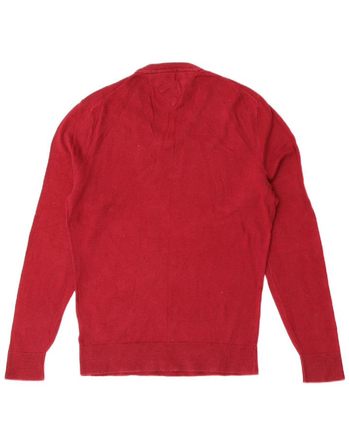 Tommy Hilfiger Herre V-hals sweater lille rød bomuld
