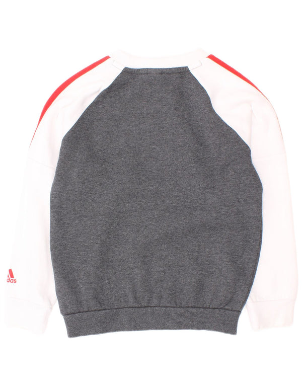 Adidas Boys Graphic Sweatshirt Jumper 5-6 år Hvid Colourblock Bomuld
