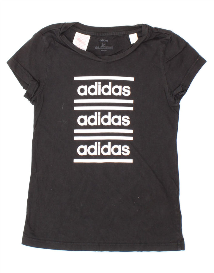 ADIDAS Boys Graphic T-Shirt Top 11-12 Years Medium  Black Cotton Vintage Adidas and Second-Hand Adidas from Messina Hembry 