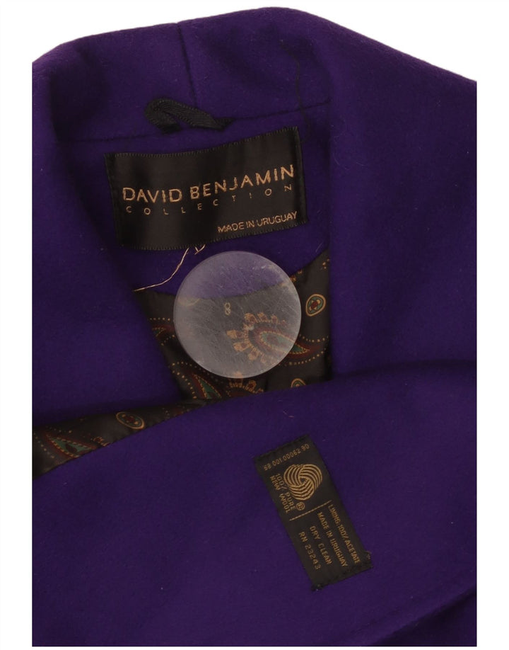 David Benjamin Dame Dobbeltradet Frakke US 8 Medium Lilla Uld