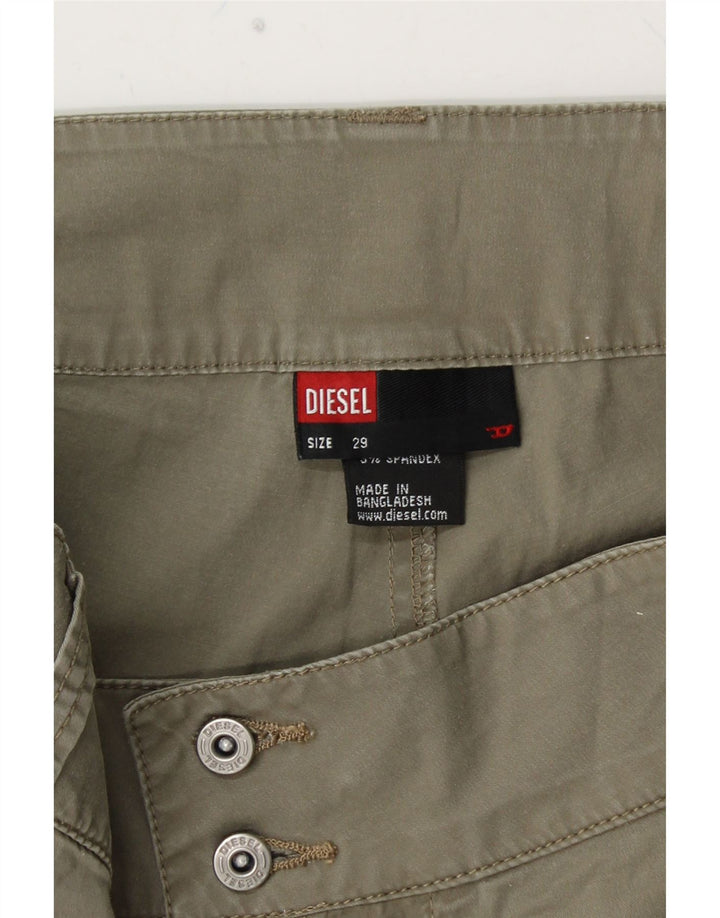 DIESEL Dame Hot Pants W29 Medium Khaki Bomuld