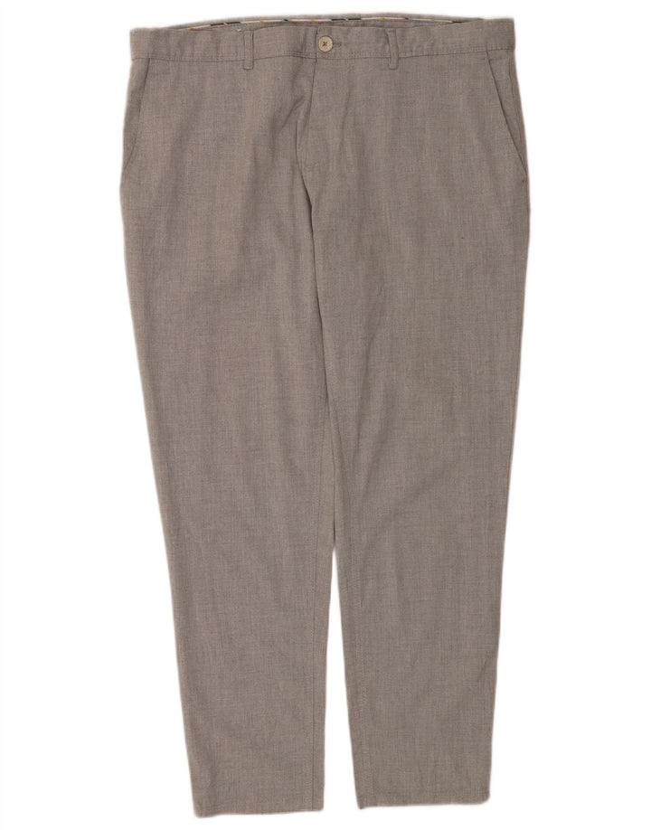 Zara Herre Slim Chino Bukser EU 48 XL W38 L29 Grå Polyester