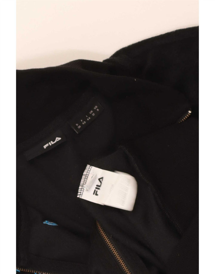 Fila Dame grafisk træningsdragt Topjakke UK 12 Medium Sort Bomuld