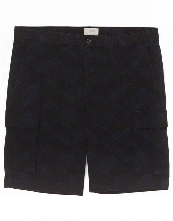 Marks & Spencer Herre Cargo Shorts W38 XL Marineblå Blomsterbomuld