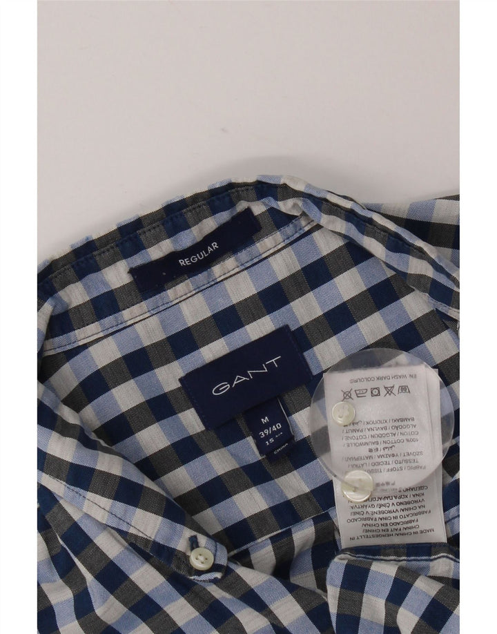 Gant Herre Regular Fit skjorte størrelse 39/40 15 1/2 Medium Blue Gingham Cotton