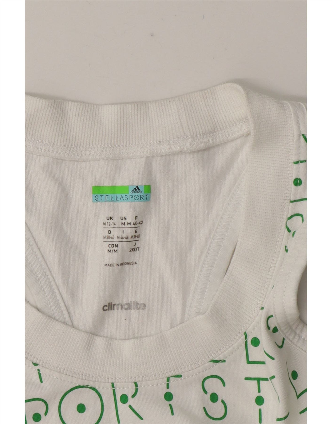 Adidas Dame Stella Grafisk Vest Top UK 12/14 Medium White