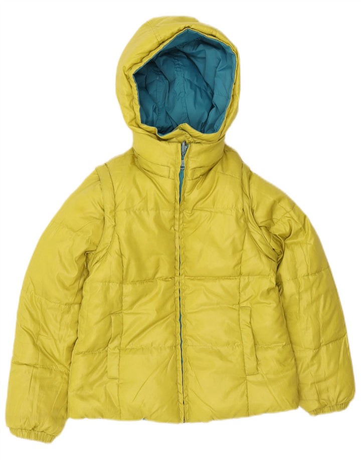 Benetton Piger Hætte Vendbar Polstret Jakke 7-8 År Medium Blå