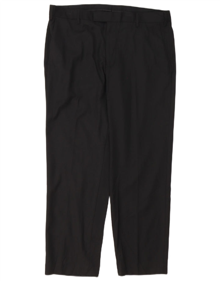 Marks & Spencer Herre Regular Fit Suit Bukser W36 L29 Sort Polyester