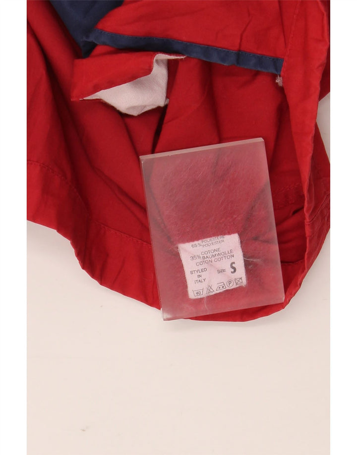 Vintage Herre Hooded Loose Fit Utility Jacket UK 36 Small Red Polyester