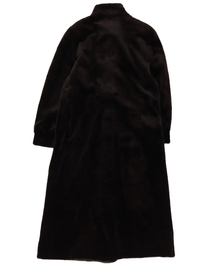 Vintage Dame Velvet Overcoat UK 12 Medium Black