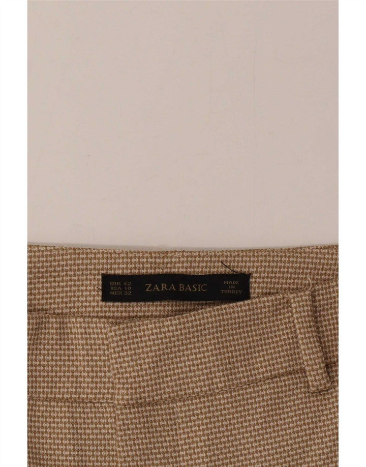 Zara Dame Slim Chino Bukser EU 42 Large W32 L27 Beige Ternet polyester