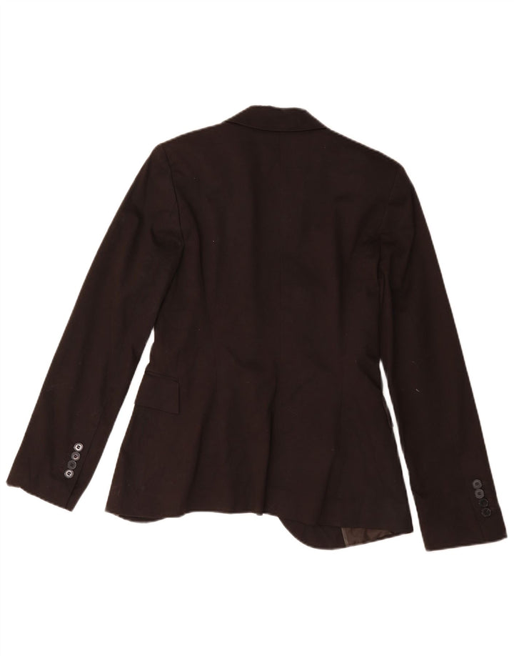Zara Dame 1 Knap Blazer Jacket UK 10 Lille Brun Bomuld