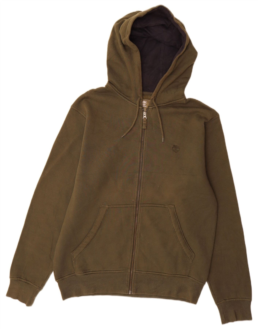 Timberland Herre Regular Fit Hoodie Sweater med lynlås Medium Khaki Bomuld