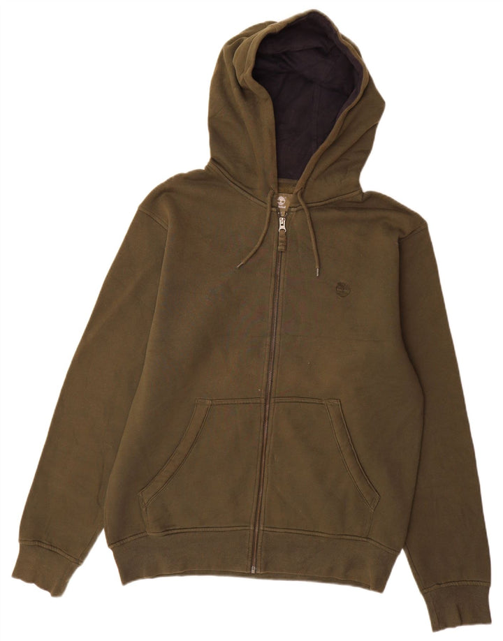 Timberland Herre Regular Fit Hoodie Sweater med lynlås Medium Khaki Bomuld