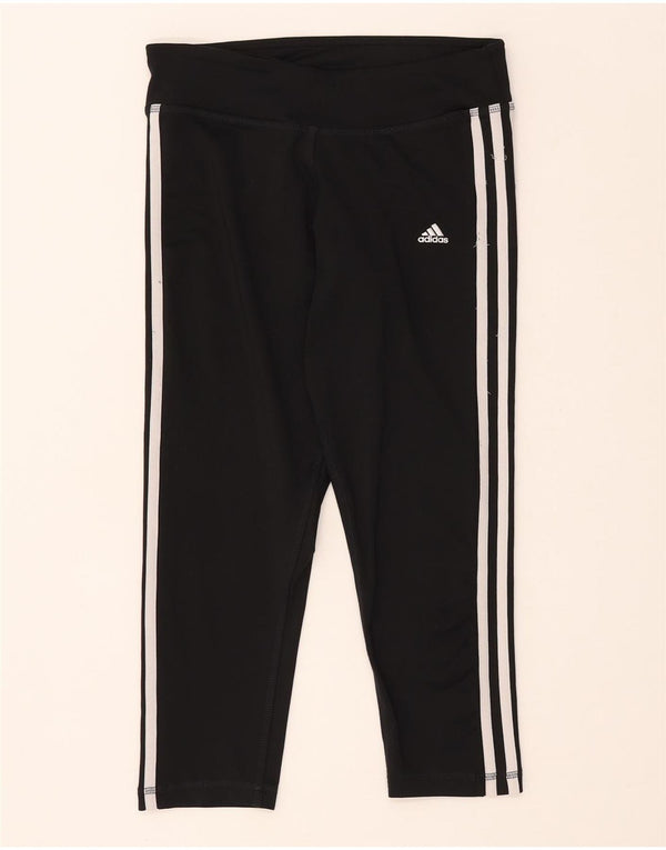Adidas Womens Climalite Capri Leggings UK 8/10 Small Black Polyester