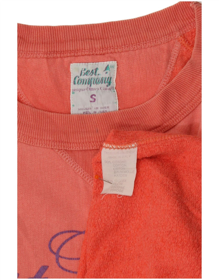 Bedste firma Dame Oversized Grafisk Sweatshirt Jumper UK 10 Small Orange