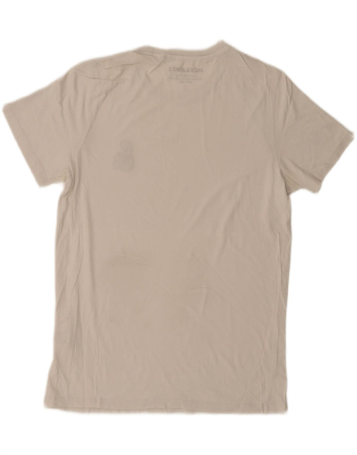 Jack & Jones Herre grafisk T-shirt Top Stor hvid bomuld