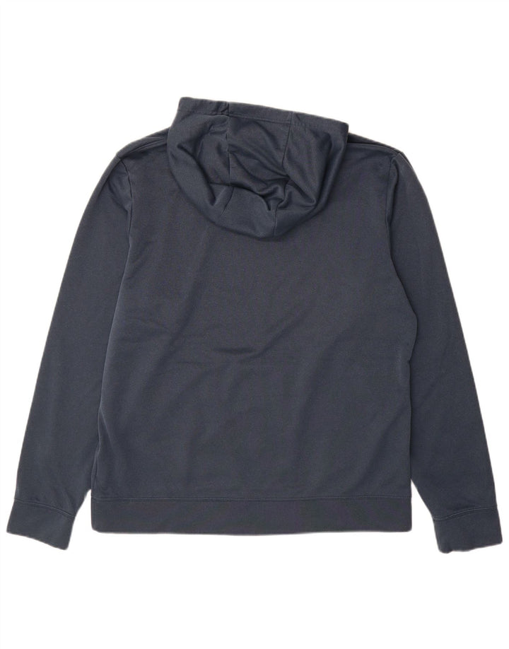 The North Face Herre Grafisk Hoodie Jumper Large Navy Blue Polyester