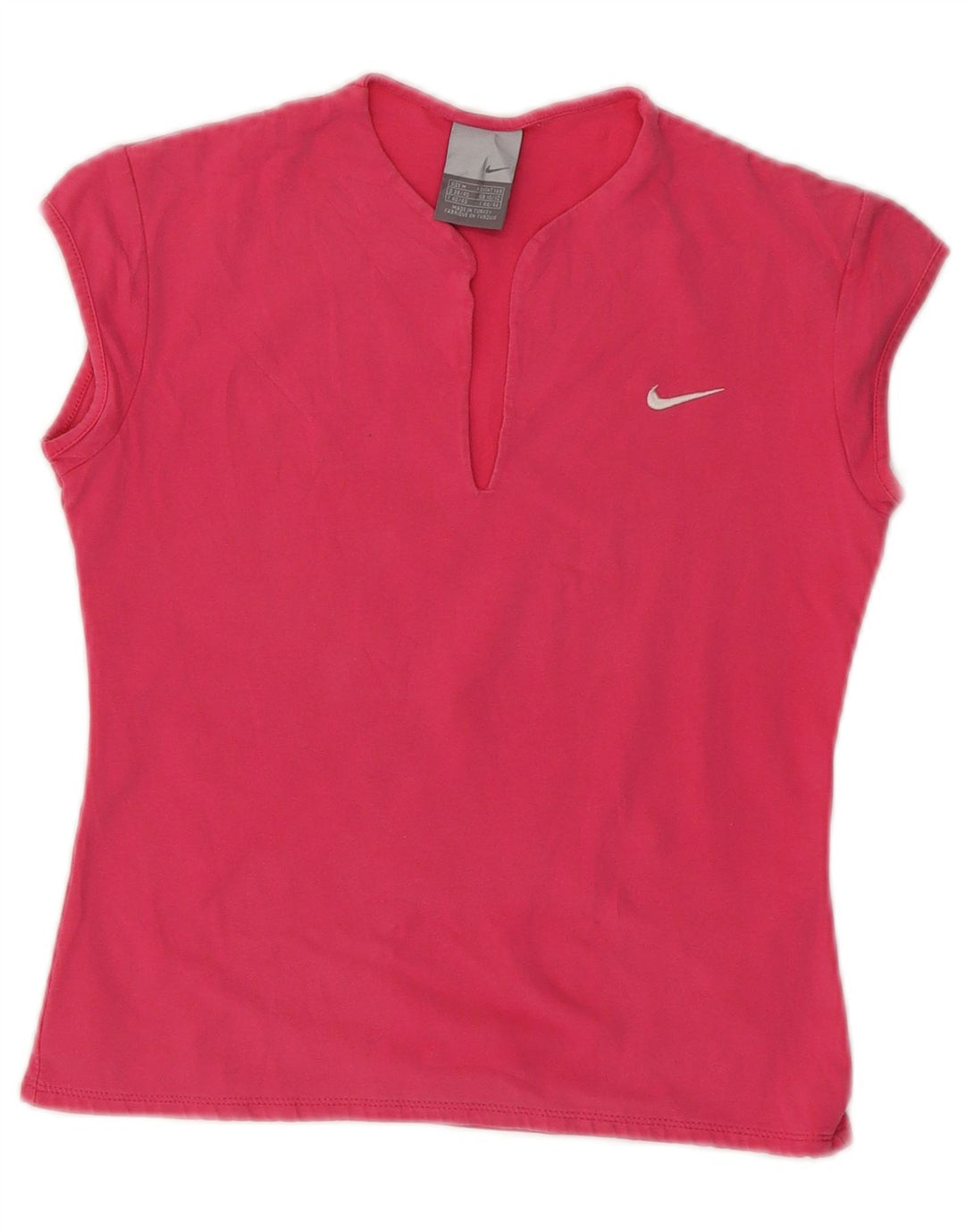 Nike Dame Crop T-Shirt Top UK 10/12 Medium Pink Bomuld