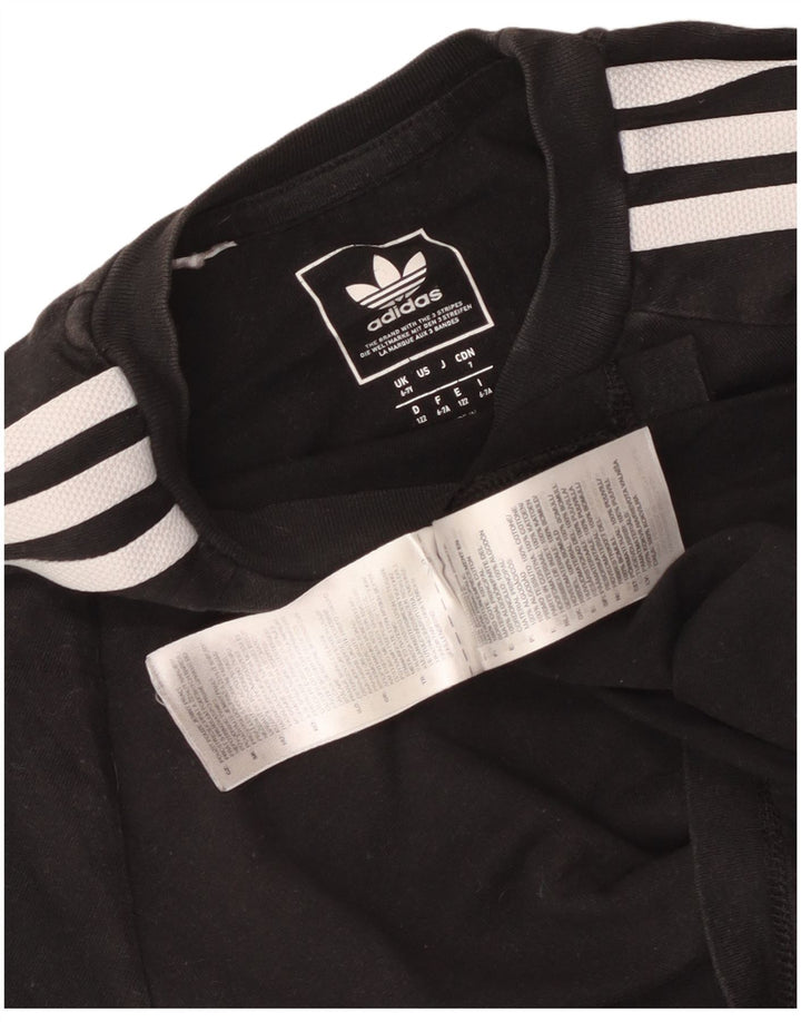 Adidas Boys T-Shirt Top 6-7 år Sort bomuld