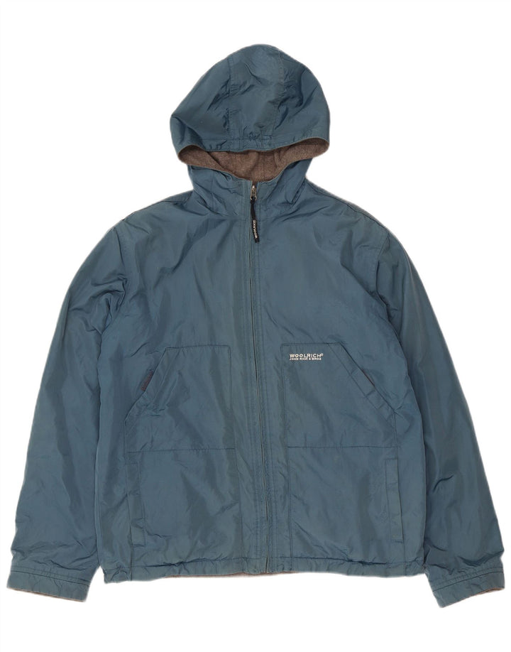 Woolrich Boys Hætte Vendbar Jakke 13-14 År Blå Nylon
