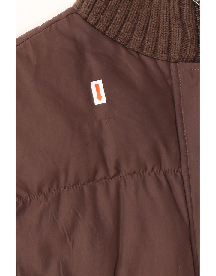 BENETTON Womens Padded Jacket UK 10 Small Brown
