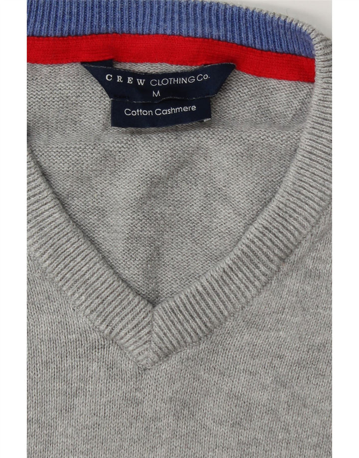 CREW TØJ Herre V-hals sweater Medium Grey Flecked Bomuld