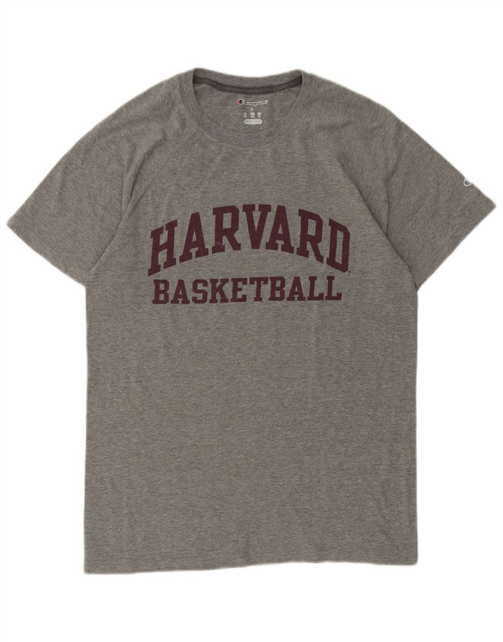 CHAMPION Herre Harvard Grafisk T-Shirt Top Medium Grå Flecked