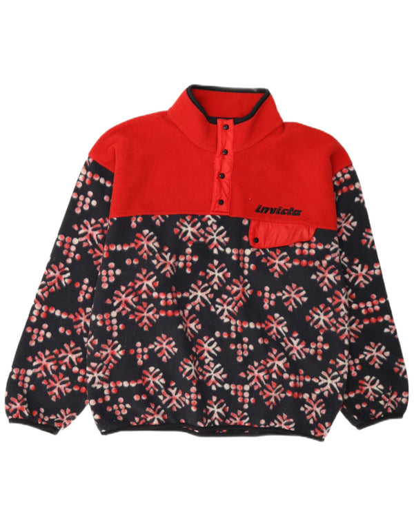 Invicta Herre Button Neck Fleece Jumper Medium Multicolored Floral