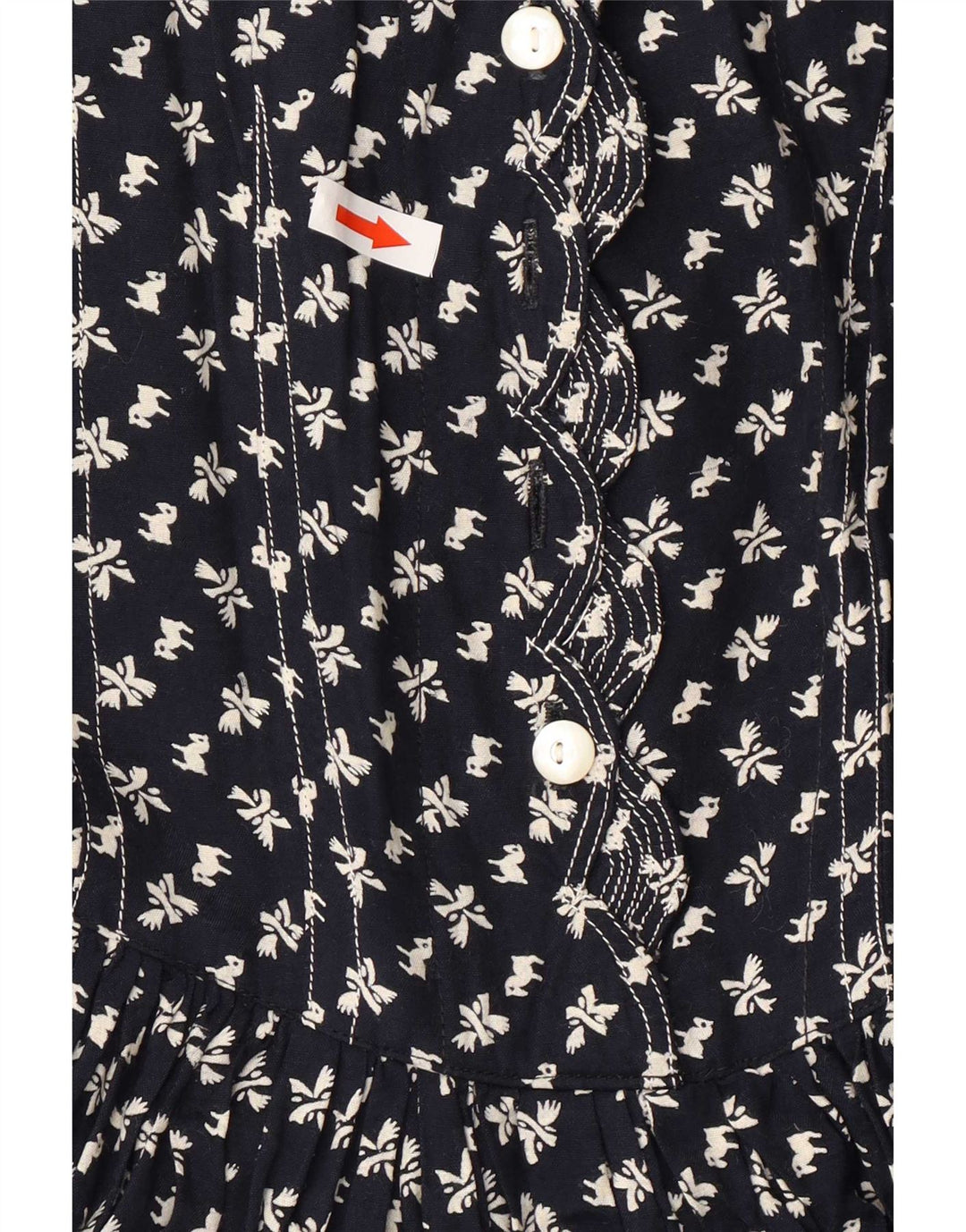 Rene Derhy Kvinder Abstrakt Mønster Maxikjole UK 10 Small Navy Blue Viscose