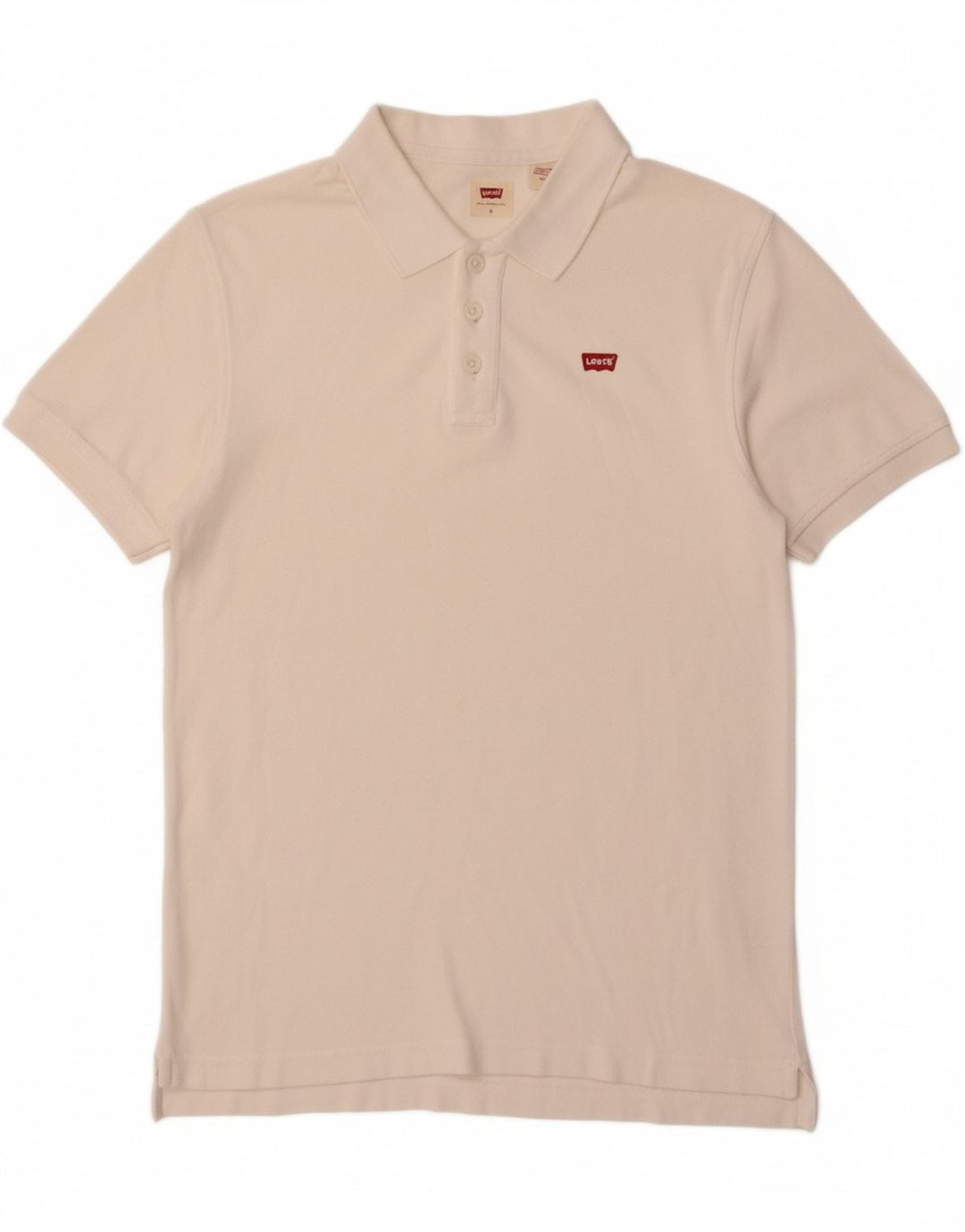 LEVI'S Mens Polo Shirt Small White Cotton Vintage Levi's and Second-Hand Levi's from Messina Hembry 