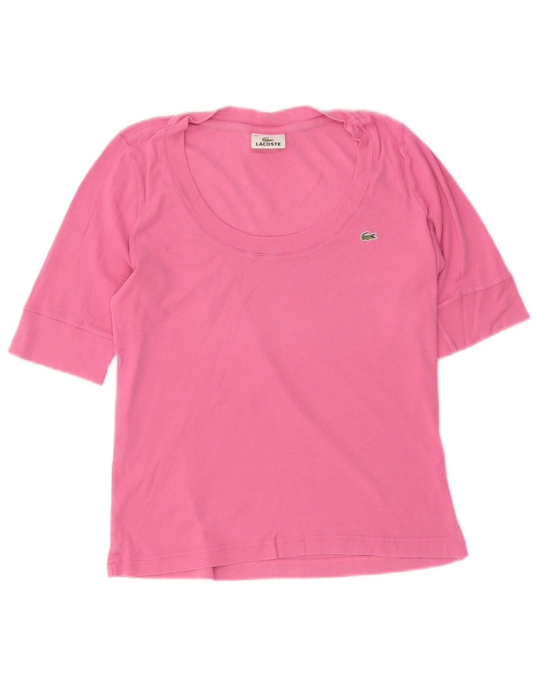 Lacoste Dame T-Shirt Top Størrelse 44 Large Pink Bomuld