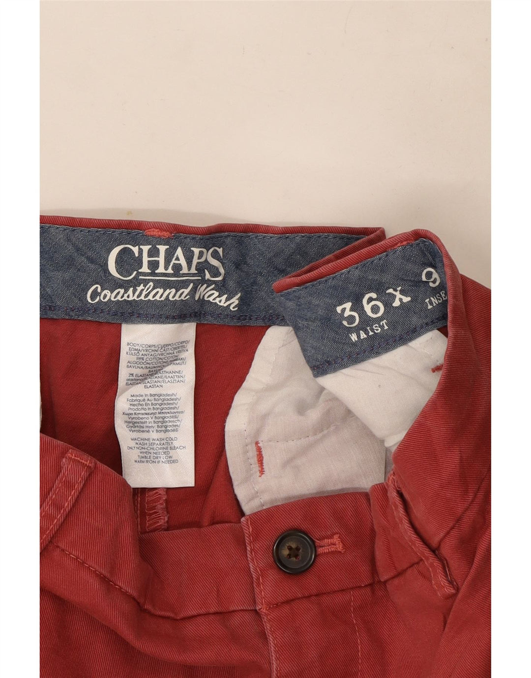 Chaps Herre Chino Shorts W36 Stor Rød Bomuld