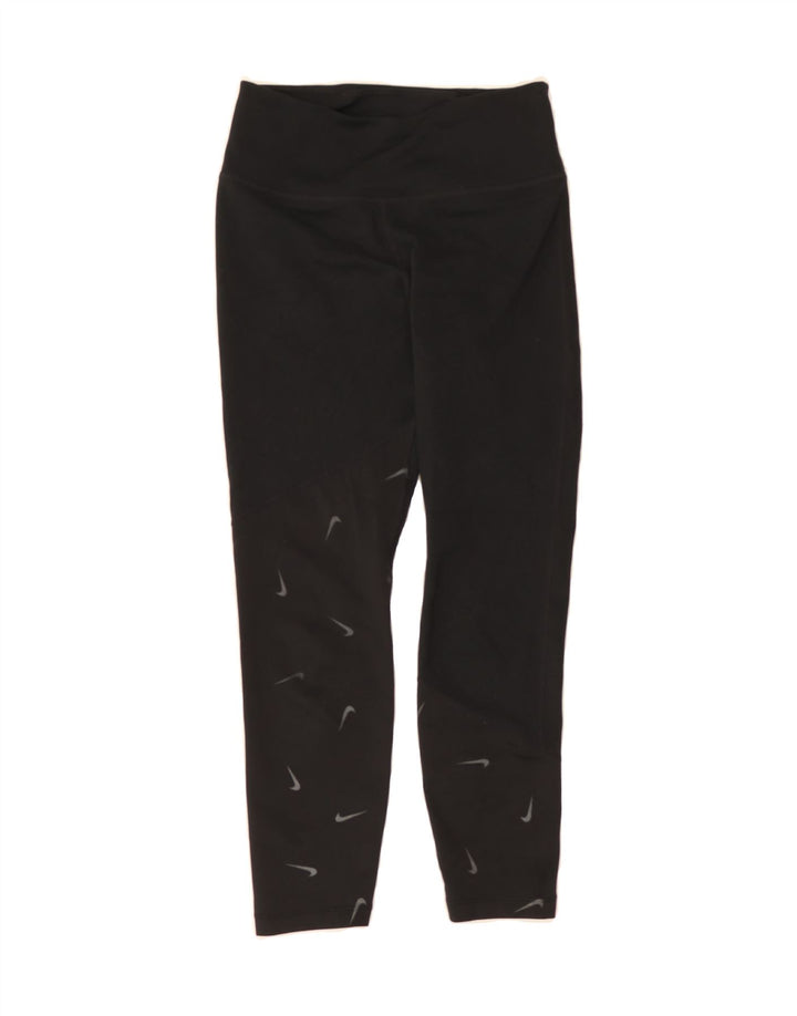 NIKE Womens Dri Fit Capri Leggings UK 4 XS Black Polyester Vintage Nike and Second-Hand Nike from Messina Hembry 