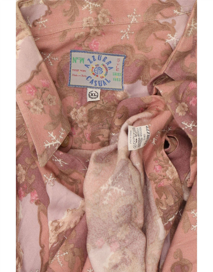 Azzurra Herreskjorte XL Pink Floral Viscose