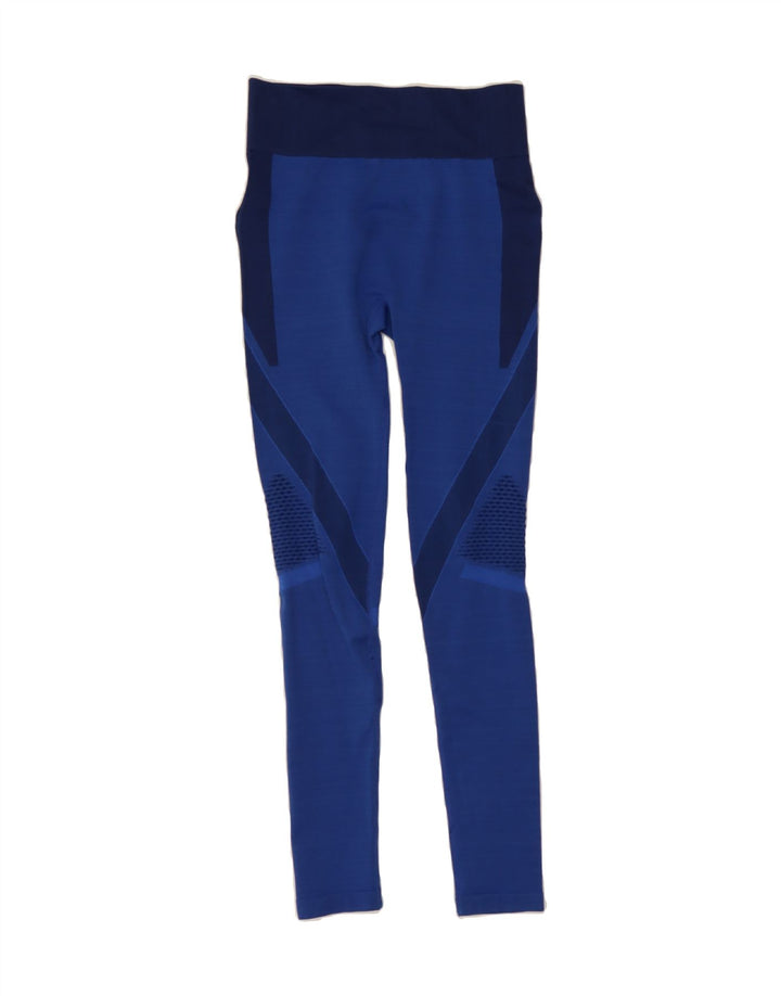 MOUNTAIN WAREHOUSE Womens Leggings UK 10 Small Navy Blue Colourblock Vintage Mountain Warehouse and Second-Hand Mountain Warehouse from Messina Hembry 