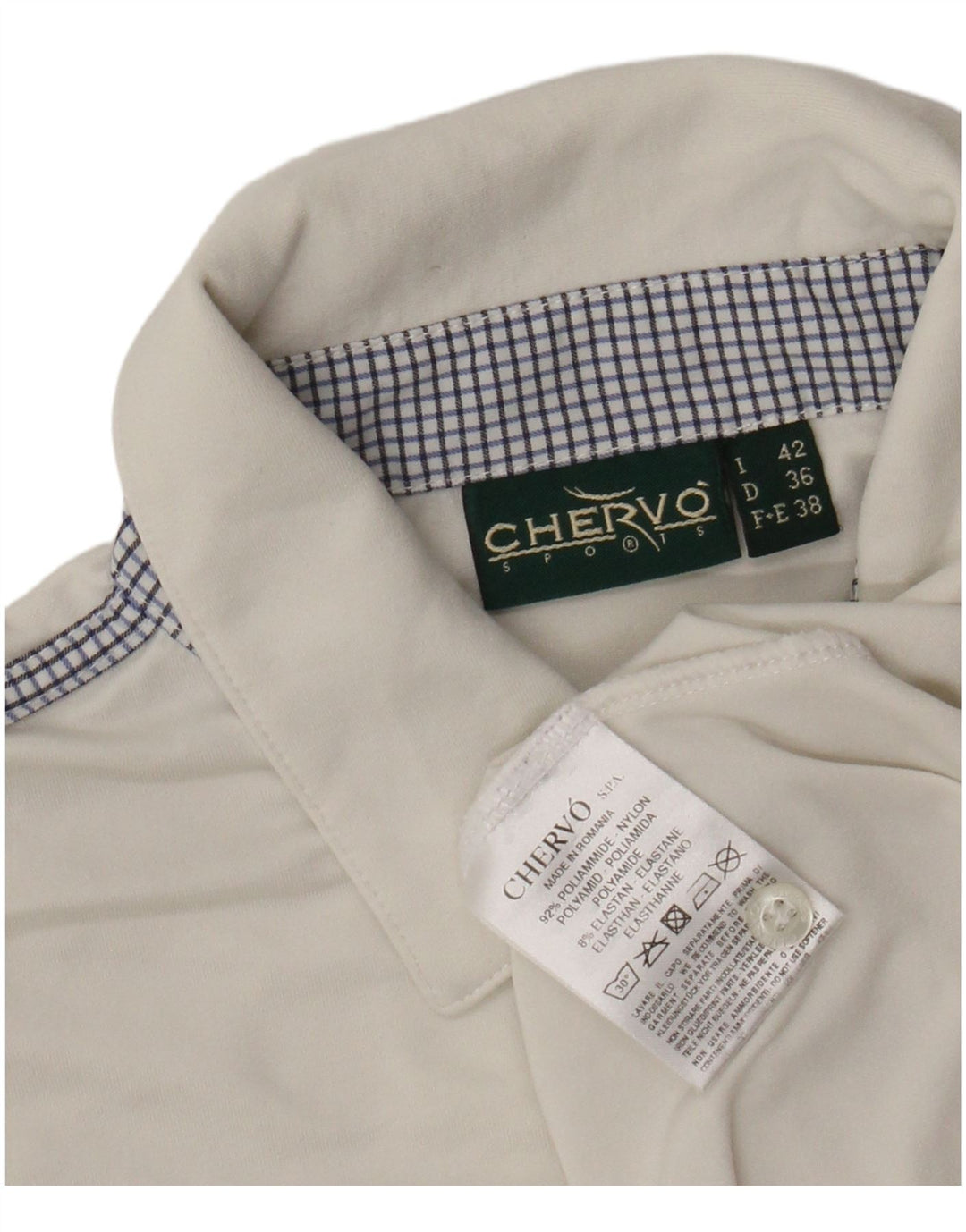 Chervo Dame Polo Shirt IT 42 Medium Hvid Polyamid