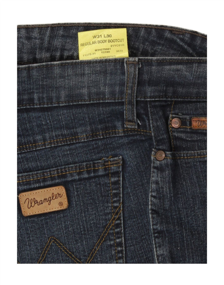 WRANGLER Womens Regular Bootcut Jeans W31 L30 Navy Blue Cotton Vintage Wrangler and Second-Hand Wrangler from Messina Hembry 