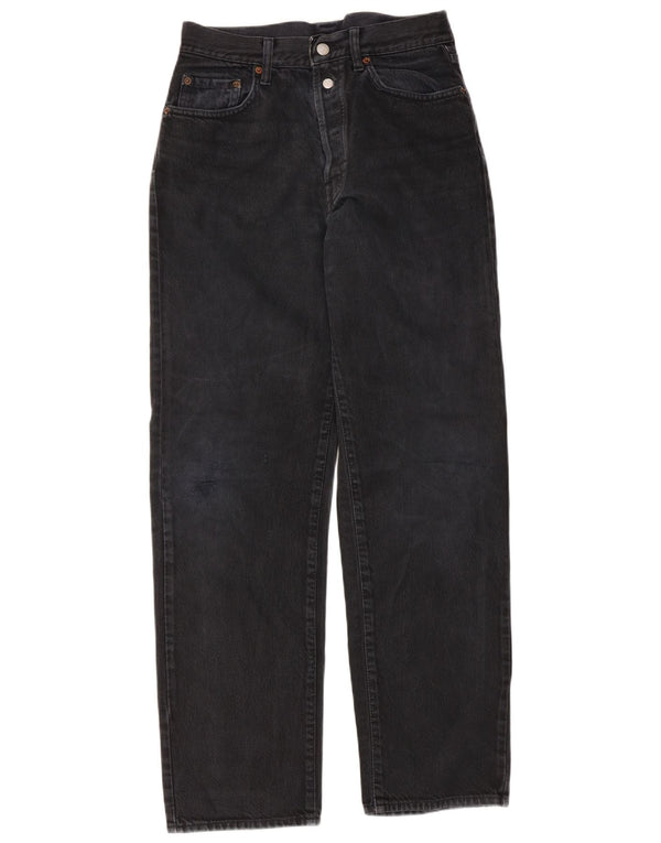 Replay Dame Højtaljede tilspidsede Jeans W28 L30 Sort