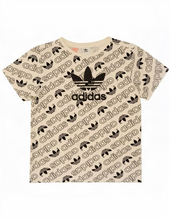 Adidas drenge grafisk t-shirt top 9-10 år hvid bomuld