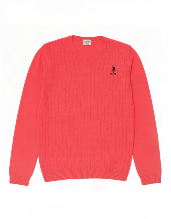 U.S. Polo Assn. Piger V-hals sweater 12-13 år Pink Bomuld