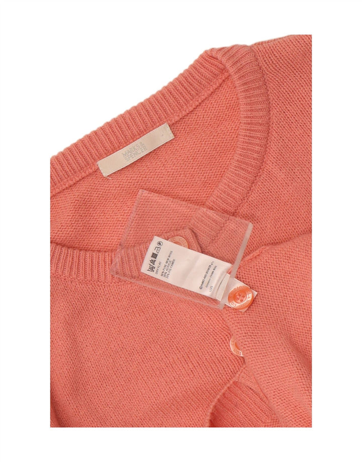 Marks & Spencer Dame Cardigan Sweater UK 14 Large Pink Wool