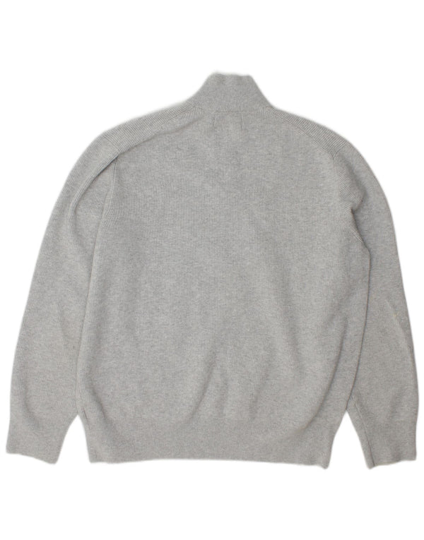 Marks & Spencer Herre Zip Neck Jumper Sweater XL Grå Polyester